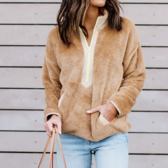 J. Crew Jackets & Blazers - J. Crew Superplush Sherpa Half Zip Pullover Jacket